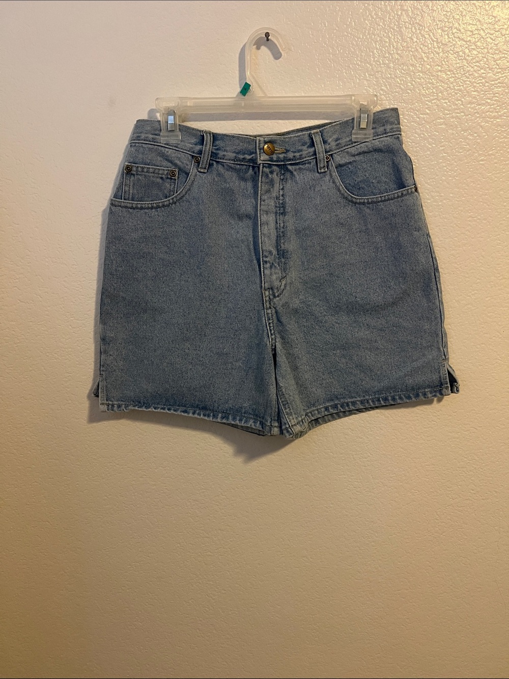 Women's Light Blue High-Rise Denim Shorts